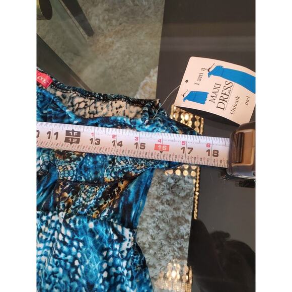 Mix & Co. Women's Blue Polyester One Shoulder Off Sleeveless Long Maxi Dress L - Picture 7 of 12